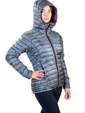 Montane Featherlite Down Anti Freeze Jacket  Hooded Puffer Packable Jacket Sz L
